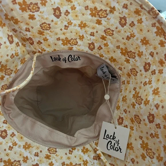 NWT LACK OF COLOR Sunshine Bloom Holiday Bucket Hat Orange Yellow - Picture 2 of 3